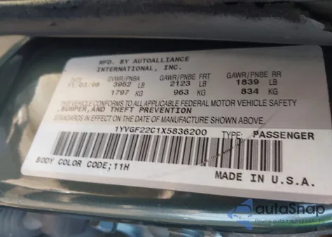 1999 Mazda 626 Es/Lx из США, поврежденный, VIN 1YVGF22C1X5836200